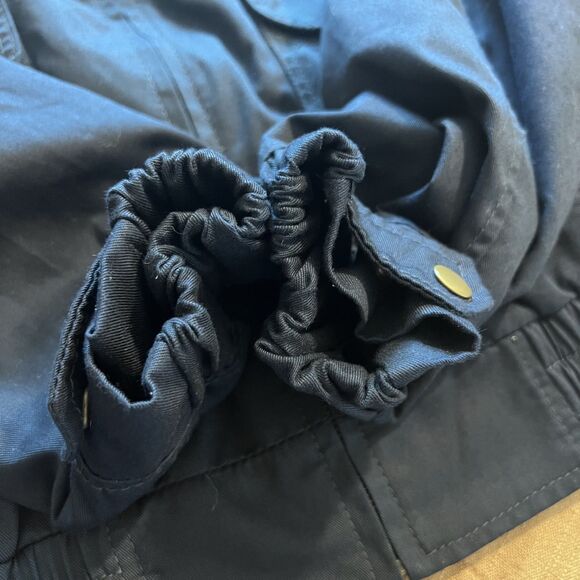 Vtg Sporty's Pilot Shop Navy Blue Flight Bomber Leather Collar  Type A5 Jacket L - Picture 5 of 13